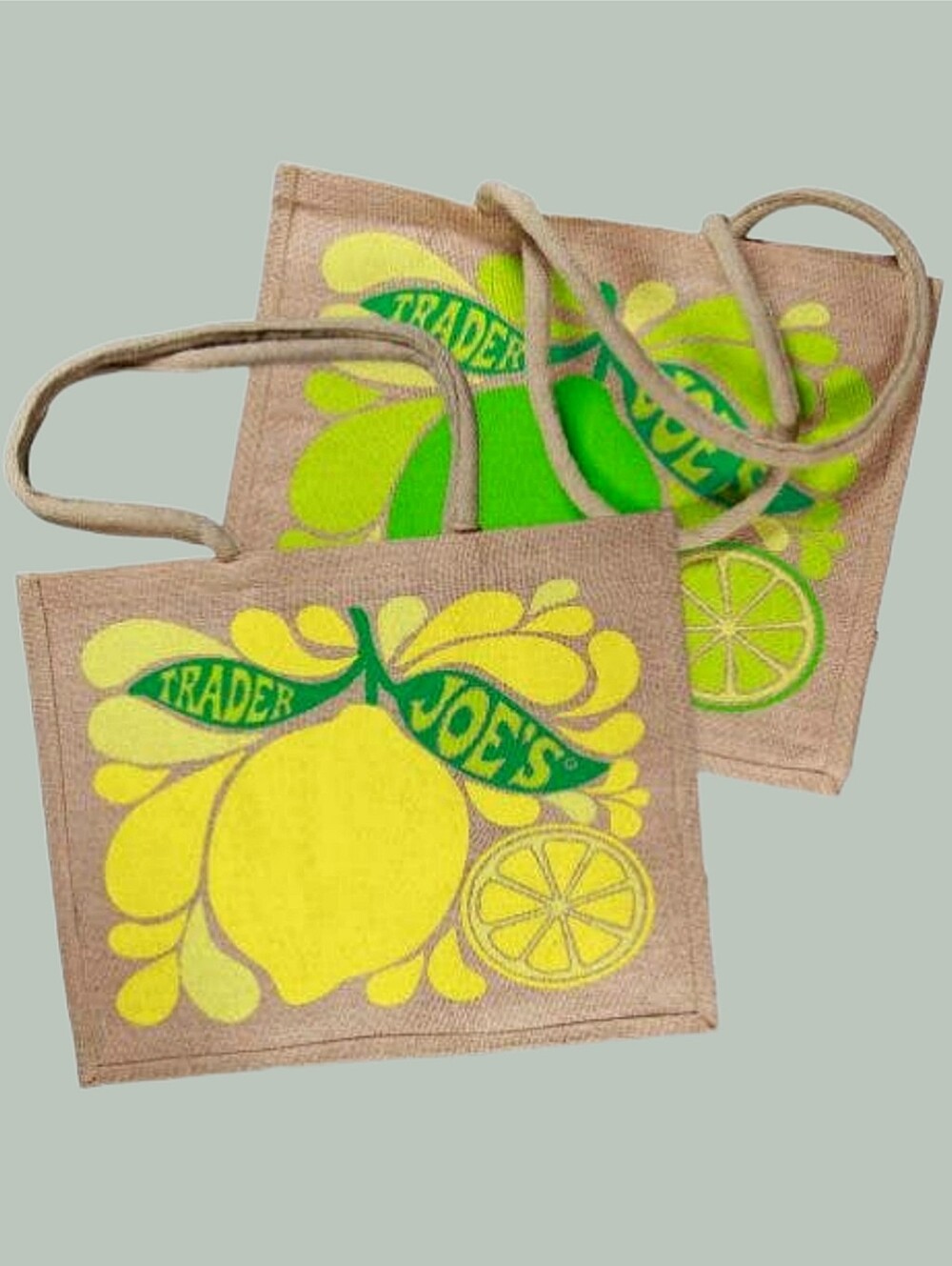 Trader Joe's Citrus Jute Bag • Jute Tote Bag • Reusable Grocery